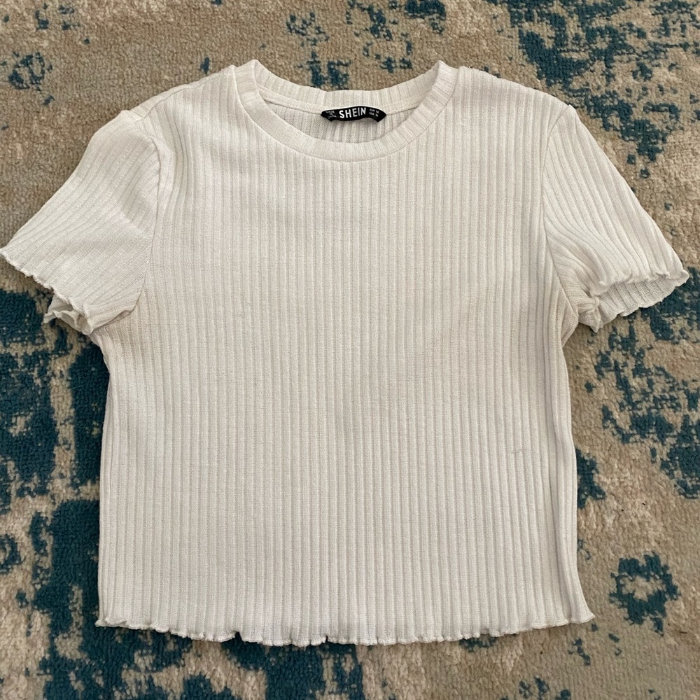 White ribbed crop top
